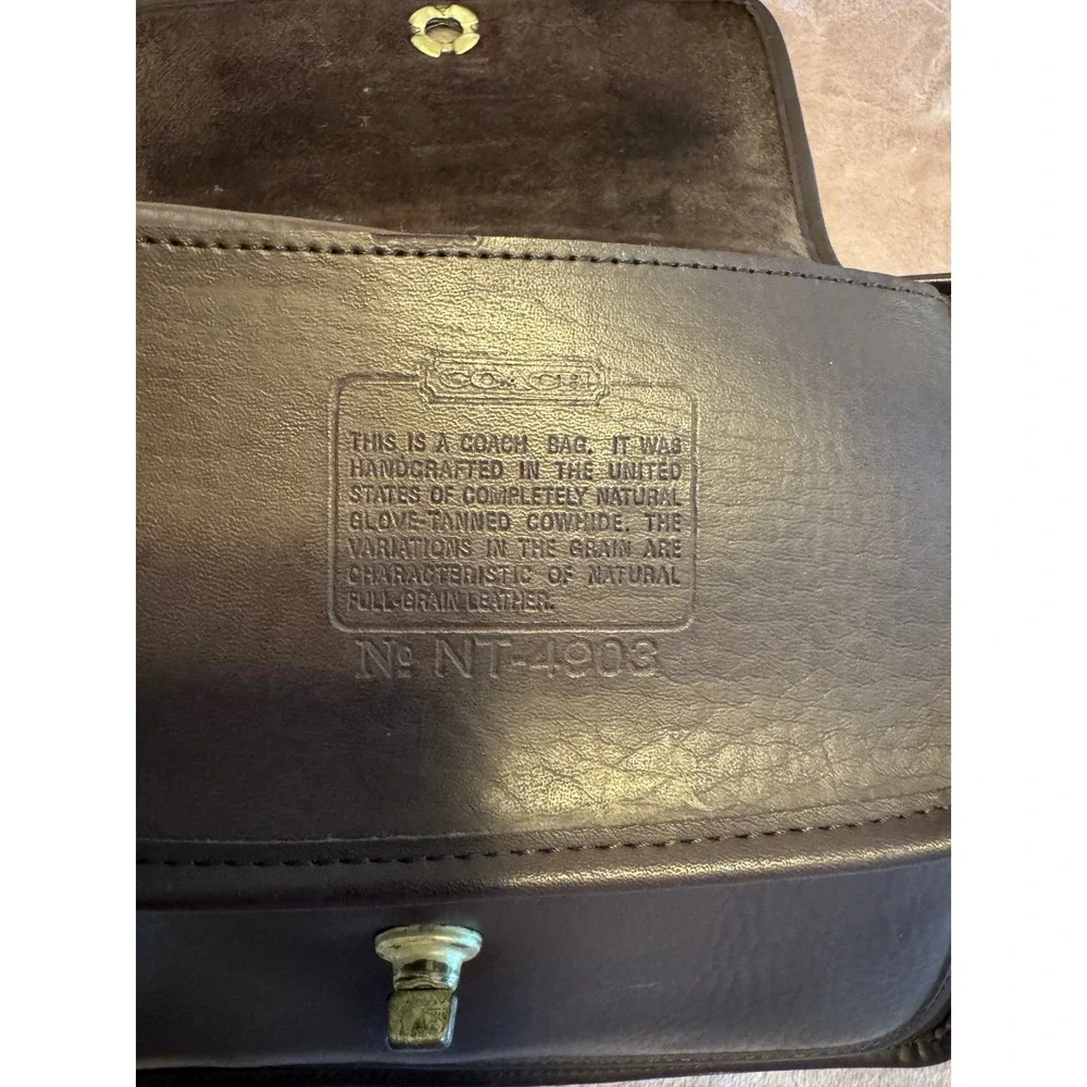Vintage Coach Brown Leather Messenger Crossbody Bag